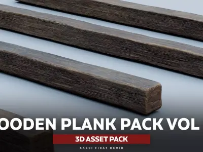 Wooden Plank Pack Vol 01 - High-Quality Wooden Planks Free low-poly 3D model