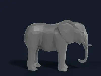 Low Poly Elephant polygonal Low-poly 3D model