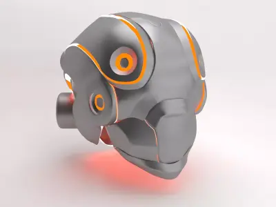 Space Sci-fi helmet armour 3D model