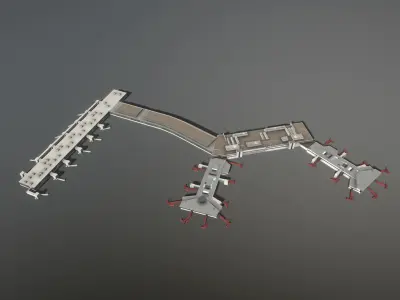 Airport Terminal ESSA Terminal5 Stockholm Arlanda Airport Low-poly 3D model