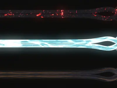 Fantazy Long Sword Melee Weapon Low-poly 3D model purchase