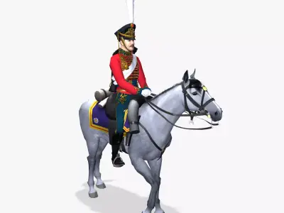 Hussar russian Low-poly 3D model