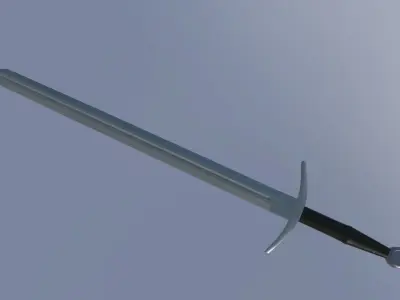 Medieval Bastard Sword Low-poly 3D model