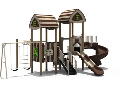 Kids outdoor commercial play structure 3D model 3D model
