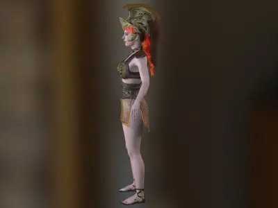 Angelina Jolie as Athena Low-poly 3D model