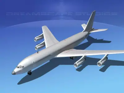 Boeing 707 Bare Metal 3D model