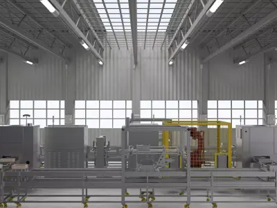 Battery laser welding machine production line 3D model