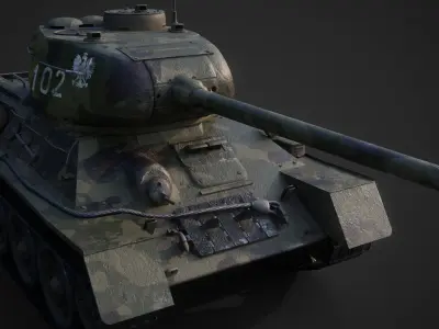T-34-85 Game Ready Low-poly 3D model
