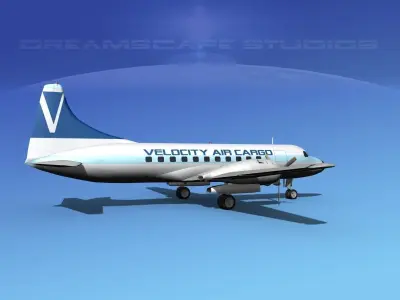 Convair CV-340  Velocity Air Cargo 3D model