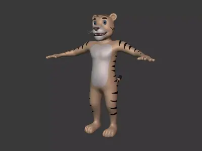 Cartoon Tiger Mascot Free 3D model