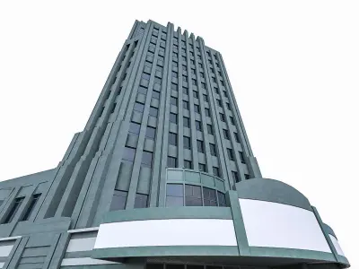 Pellissier Building and Wiltern Theatre Low-poly 3D model