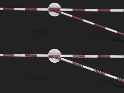 Set of 5 Checkpoint Barriers Low-poly 3D model