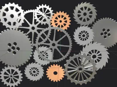 Cogwheel animation Low-poly 3D model