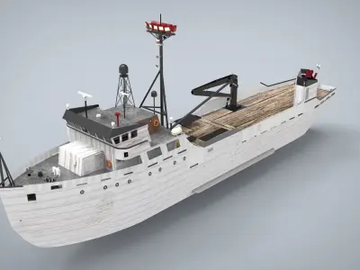 reasearch ship Low-poly 3D model