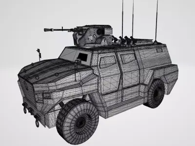 Pusat Tactical Wheeled Armored Vehicle Bundle Pack 3D model