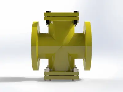 DN40 DOUBLE WINDOW SIGHT GLASS VALVE 3D model