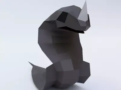 Snake cartoon low poly 3d model Free low-poly 3D model