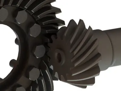 Spiral Bevel Gear M11 B35 Free 3D model
