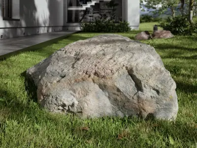  Pale Dimpled Low Large Rock Boulder Model 