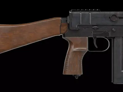 Skorpion vz68 submachine gun Low-poly 3D model