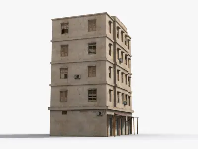 Arab Middle East Building x6 Low-poly 3D model