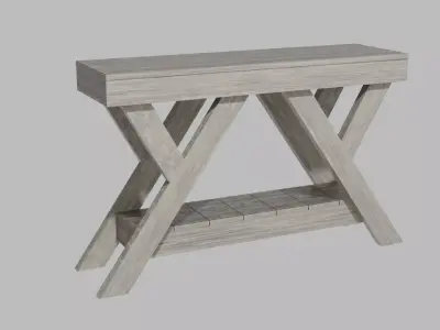 Rustic Farmhouse Entryway Table Free low-poly 3D model