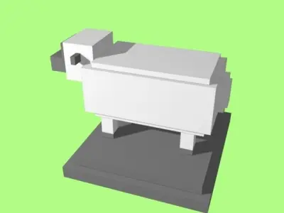 VOXEL SHEEP - MODEL 1 Low-poly 3D model