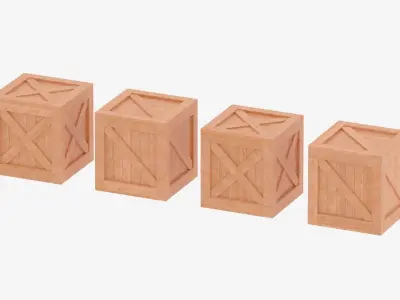 Wooden Crate Box Collection 3D model