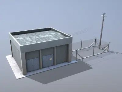 MilitaryBase PortoVelho PowerStation Low-poly 3D model