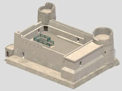 Al Batinah Castle Low Poly PBR Low-poly 3D model