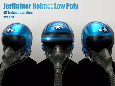 JerFighter Helmet Low-poly 3D model