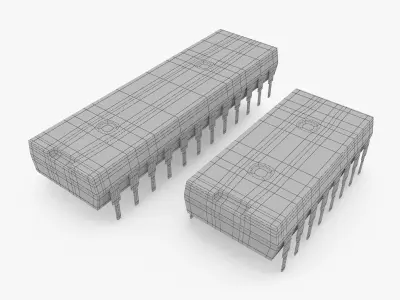 Computer chips 3D model