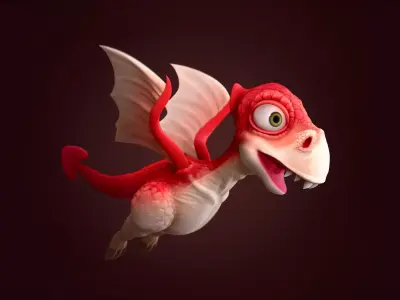 Red Dino Low-poly 3D model