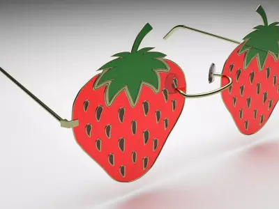 Strawberry Sunglasses 3D model