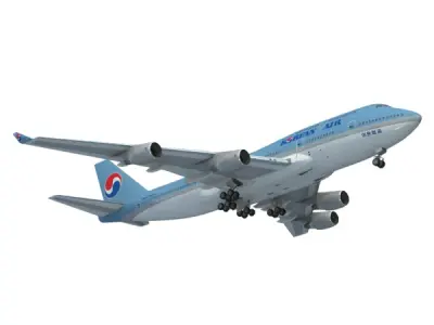 747-400 Korea Air 3D model