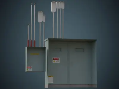 Utility Box 4A Low-poly 3D model