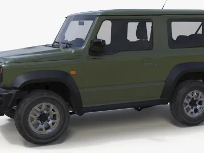 Modern Three Door SUV Green 3D model