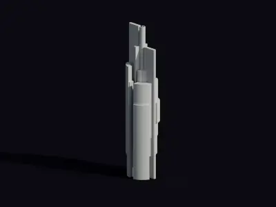 Brutalist Interlocking Tower Monument 29 Low-poly 3D model