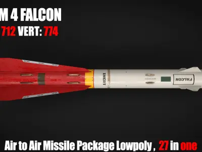 air to air missile package Low-poly 3D model