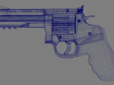 Revolver GunModel Low-poly 3D model