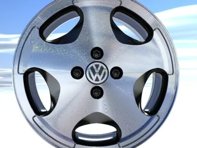 VW Golf Fire and Ice Alloy Rim Wheel - Hi Res 3D model