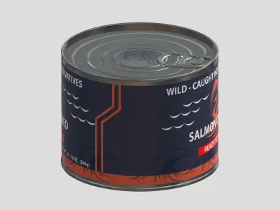 Salmon Canned Low Poly Low-poly 3D model