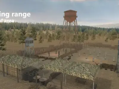 Shooting Range - Restricted Area Low-poly 3D model