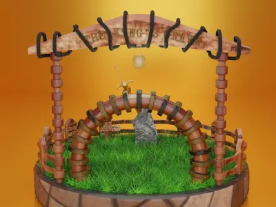 King Graveyard and Sword Free low-poly 3D model