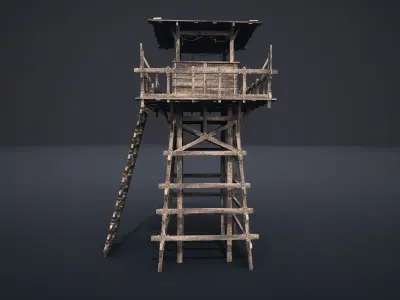 SCOUT WATCHTOWER TOWER FORT FORTRESS CASTLE WALLS AAA NEXTGEN Low-poly 3D model