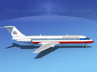 Douglas DC-9-30 American Airlines 3D model