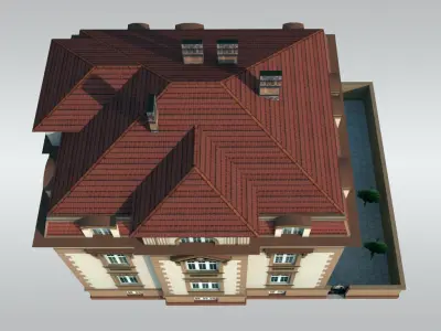 Elegant Townhouse Low-poly 3D model