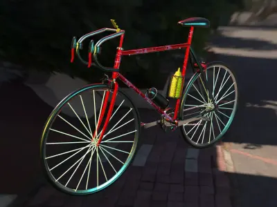 Realistic Vintage Road Bicycle 3D Model Low-poly 3D model