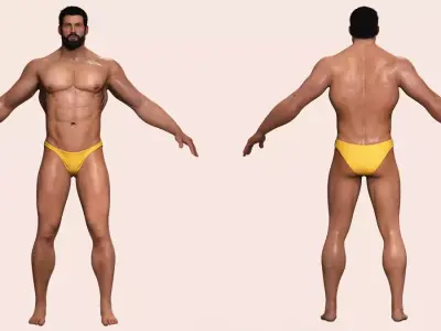 RIck Realistic Male Bodybuilder Character PBR Rigged Free 3D model