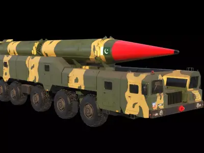 Shaheen-2 missile launcher 3D model